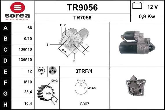 SNRA TR9056 - Стартер vvparts.bg