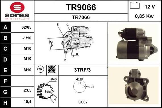 SNRA TR9066 - Стартер vvparts.bg