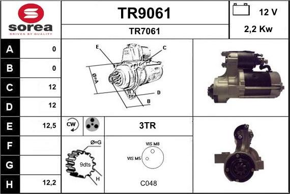 SNRA TR9061 - Стартер vvparts.bg