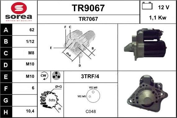 SNRA TR9067 - Стартер vvparts.bg
