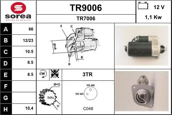 SNRA TR9006 - Стартер vvparts.bg