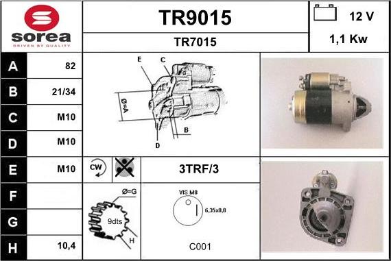 SNRA TR9015 - Стартер vvparts.bg