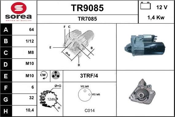 SNRA TR9085 - Стартер vvparts.bg