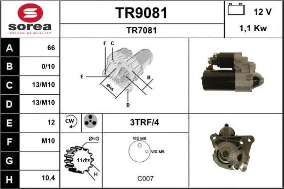 SNRA TR9081 - Стартер vvparts.bg