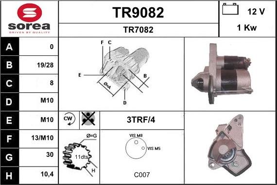 SNRA TR9082 - Стартер vvparts.bg