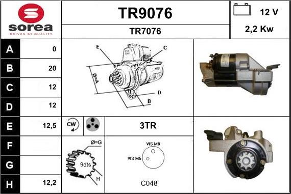 SNRA TR9076 - Стартер vvparts.bg