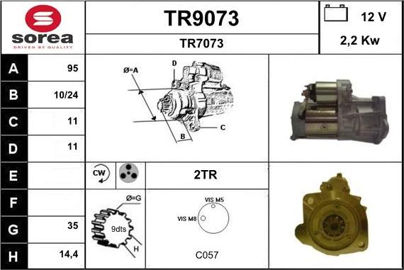 SNRA TR9073 - Стартер vvparts.bg