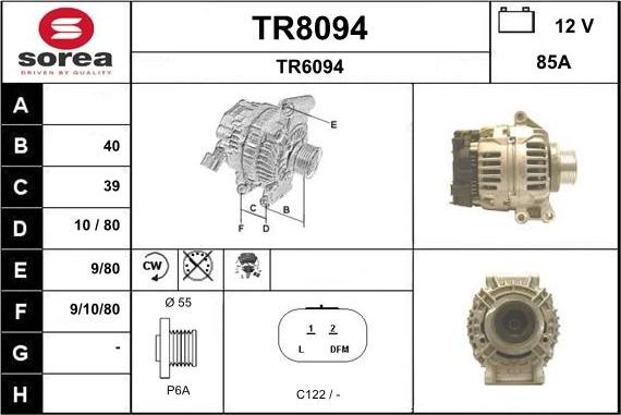 SNRA TR8094 - Генератор vvparts.bg