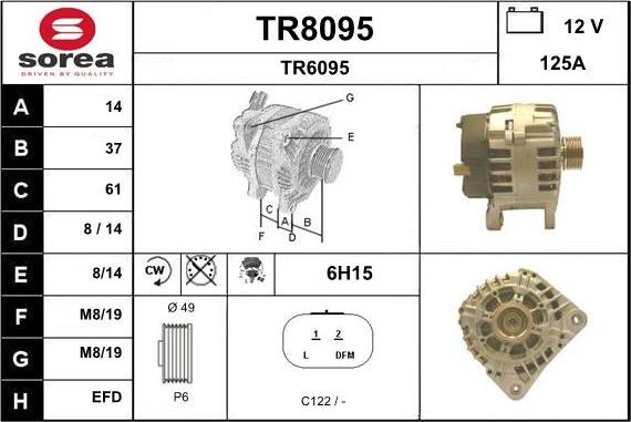 SNRA TR8095 - Генератор vvparts.bg