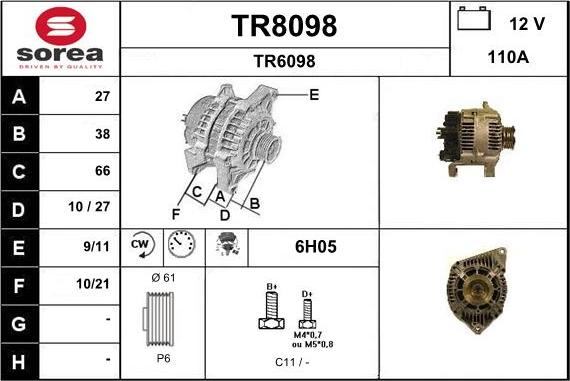 SNRA TR8098 - Генератор vvparts.bg