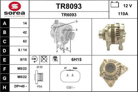 SNRA TR8093 - Генератор vvparts.bg