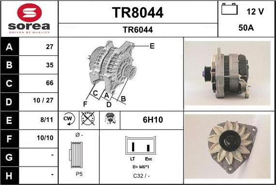 SNRA TR8044 - Генератор vvparts.bg