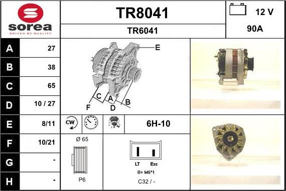 SNRA TR8041 - Генератор vvparts.bg