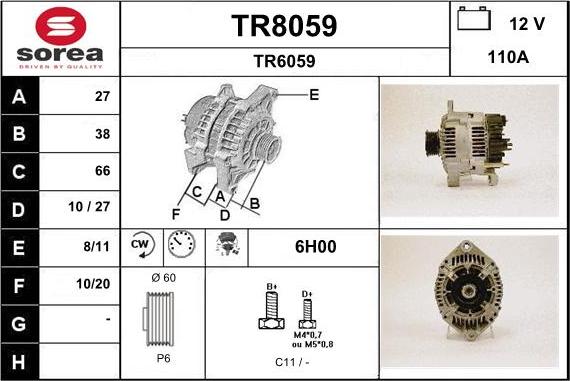 SNRA TR8059 - Генератор vvparts.bg