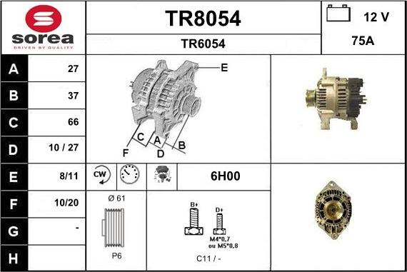 SNRA TR8054 - Генератор vvparts.bg