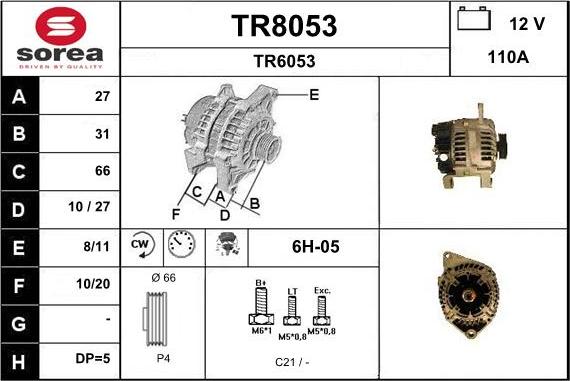 SNRA TR8053 - Генератор vvparts.bg