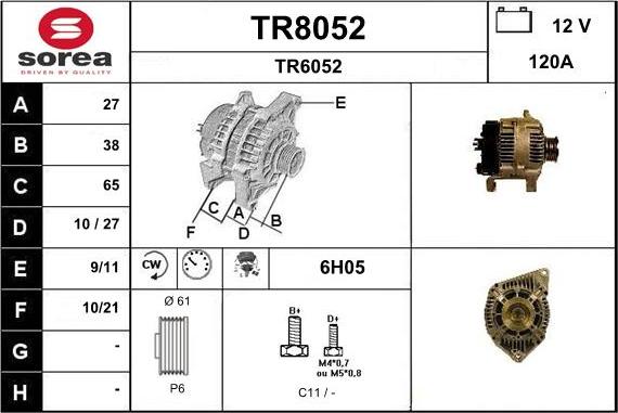 SNRA TR8052 - Генератор vvparts.bg