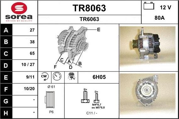 SNRA TR8063 - Генератор vvparts.bg
