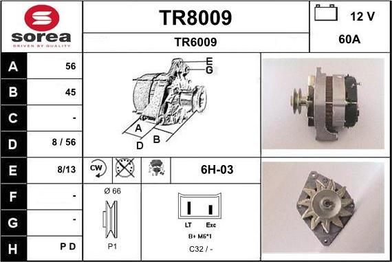 SNRA TR8009 - Генератор vvparts.bg