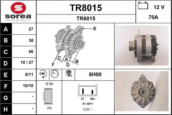 SNRA TR8015 - Генератор vvparts.bg