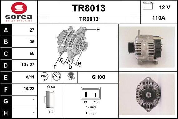 SNRA TR8013 - Генератор vvparts.bg