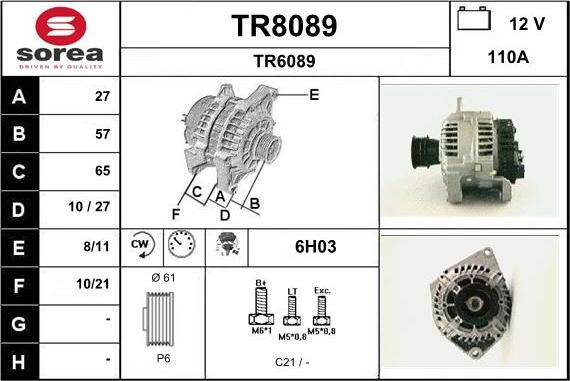 SNRA TR8089 - Генератор vvparts.bg