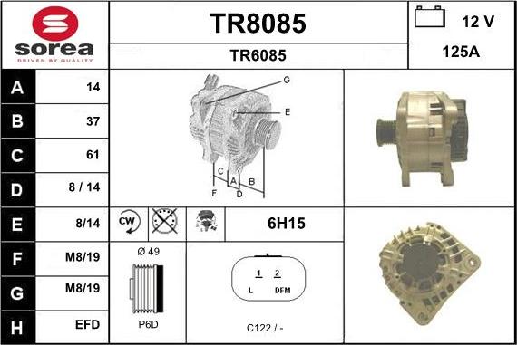 SNRA TR8085 - Генератор vvparts.bg