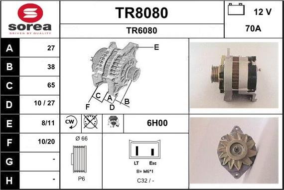SNRA TR8080 - Генератор vvparts.bg