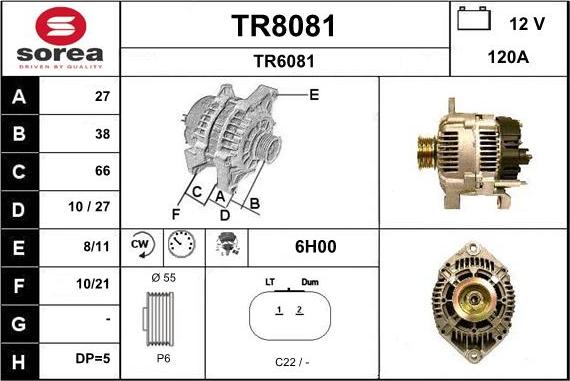 SNRA TR8081 - Генератор vvparts.bg