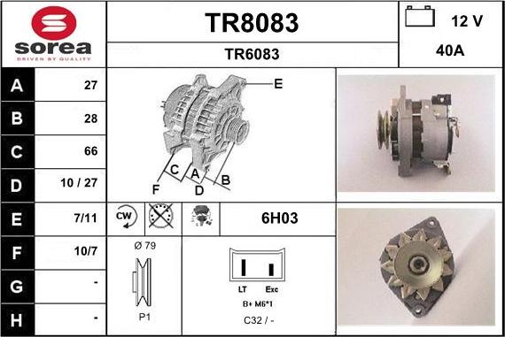 SNRA TR8083 - Генератор vvparts.bg