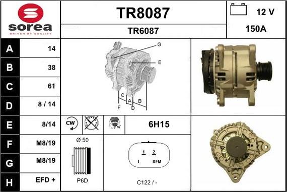 SNRA TR8087 - Генератор vvparts.bg