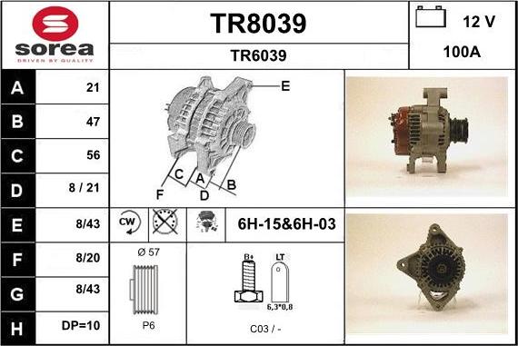 SNRA TR8039 - Генератор vvparts.bg