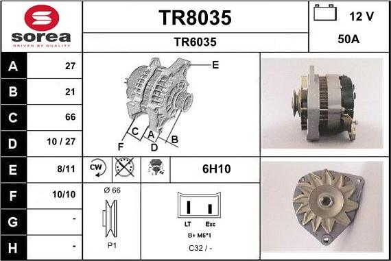 SNRA TR8035 - Генератор vvparts.bg