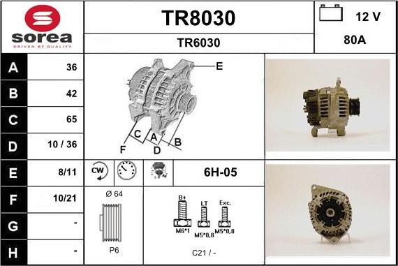 SNRA TR8030 - Генератор vvparts.bg