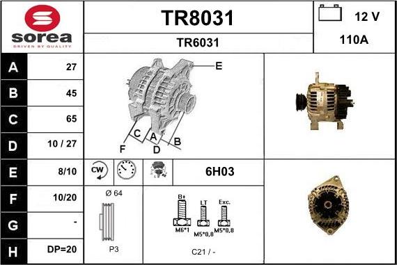 SNRA TR8031 - Генератор vvparts.bg