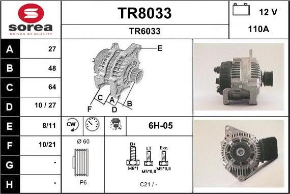 SNRA TR8033 - Генератор vvparts.bg