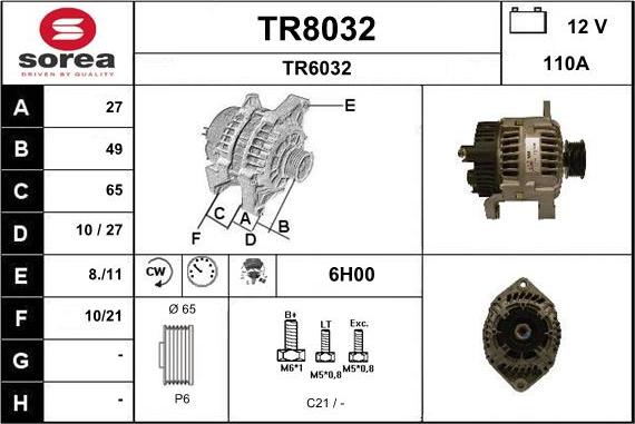 SNRA TR8032 - Генератор vvparts.bg