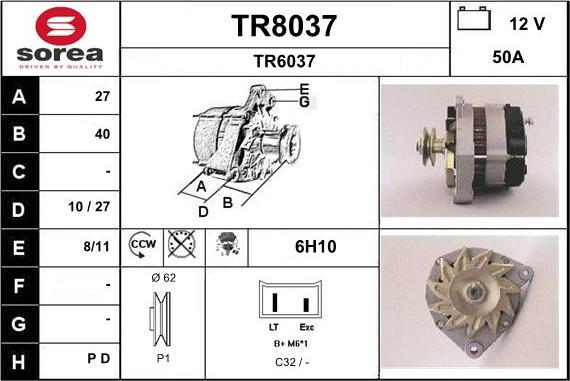 SNRA TR8037 - Генератор vvparts.bg