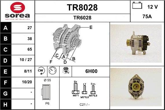 SNRA TR8028 - Генератор vvparts.bg