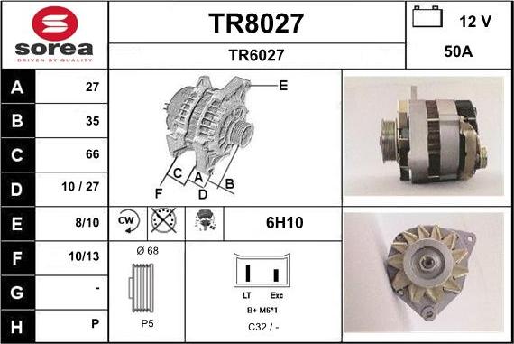 SNRA TR8027 - Генератор vvparts.bg