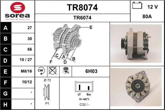 SNRA TR8074 - Генератор vvparts.bg