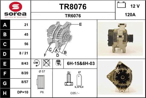 SNRA TR8076 - Генератор vvparts.bg