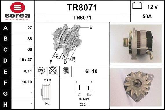 SNRA TR8071 - Генератор vvparts.bg