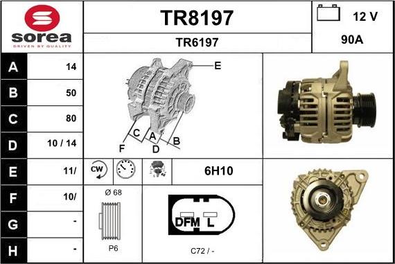 SNRA TR8197 - Генератор vvparts.bg