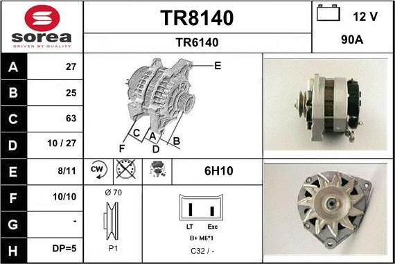 SNRA TR8140 - Генератор vvparts.bg