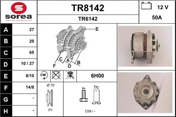 SNRA TR8142 - Генератор vvparts.bg
