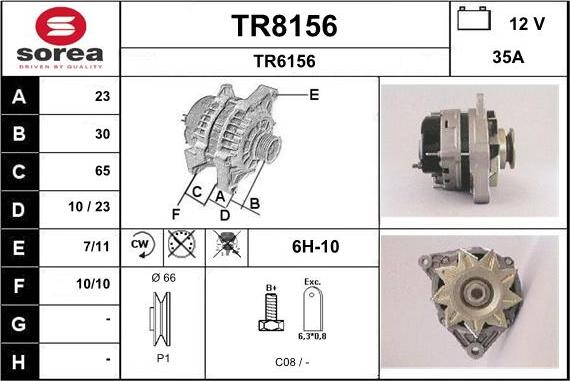 SNRA TR8156 - Генератор vvparts.bg