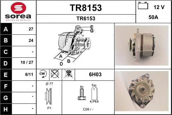 SNRA TR8153 - Генератор vvparts.bg