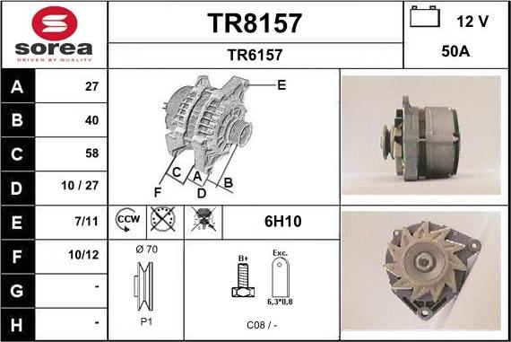 SNRA TR8157 - Генератор vvparts.bg