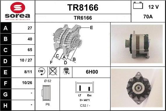 SNRA TR8166 - Генератор vvparts.bg